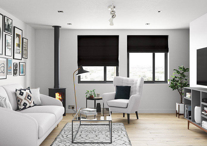Faux Suede, Black - Roman Blind - Image 5